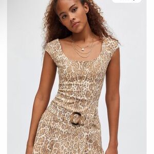 Urban Outfitters Tan Leopard Mini Dress NWTs